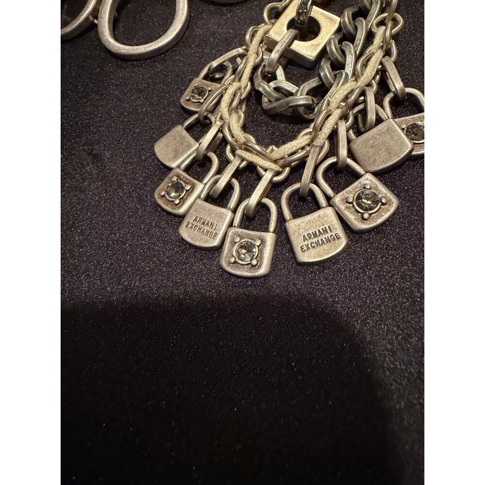 Lot of 3 silver toned statement necklaces, Armani Exchange and Alfani - Picture 7 of 12